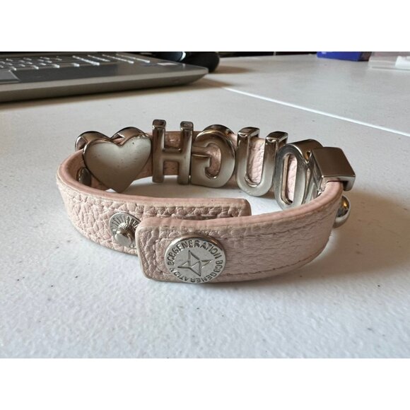 BCB Generation Light Pink Leather TOUGH <3 Bracelet with Snap Closure - Picture 4 of 6